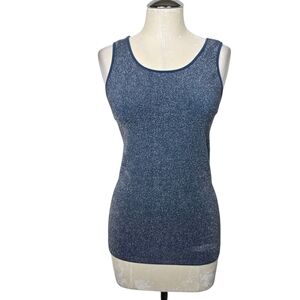 Bordeaux Seamless Shimmer Scoop Neck Tank Top Blue OS